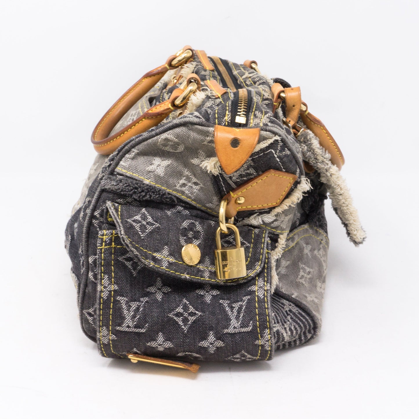 Louis-vuitton Patchwork Speedy Gray Denim Monogram