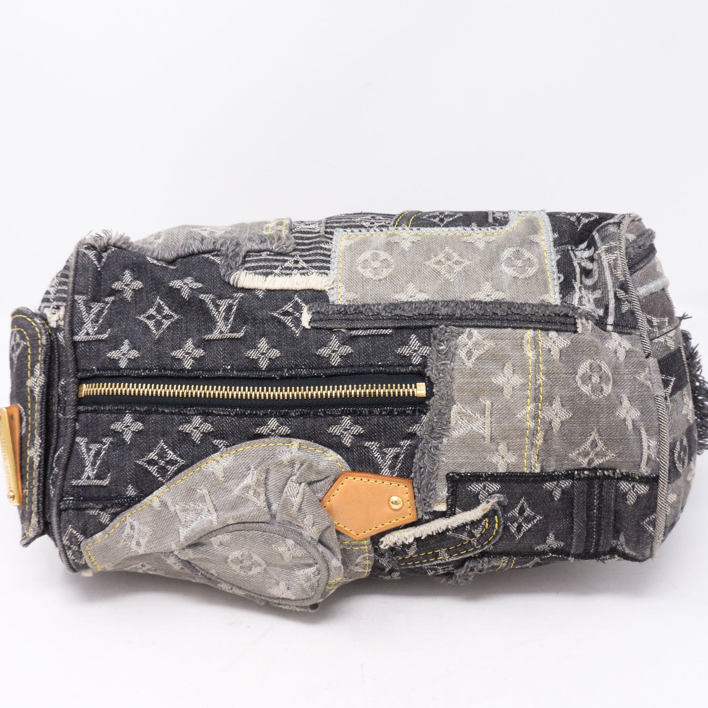 Louis-vuitton Patchwork Speedy Gray Denim Monogram