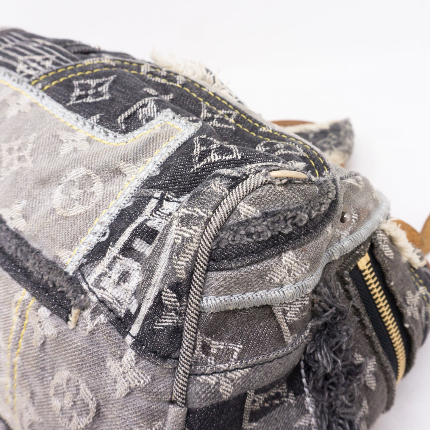 Louis-vuitton Patchwork Speedy Gray Denim Monogram