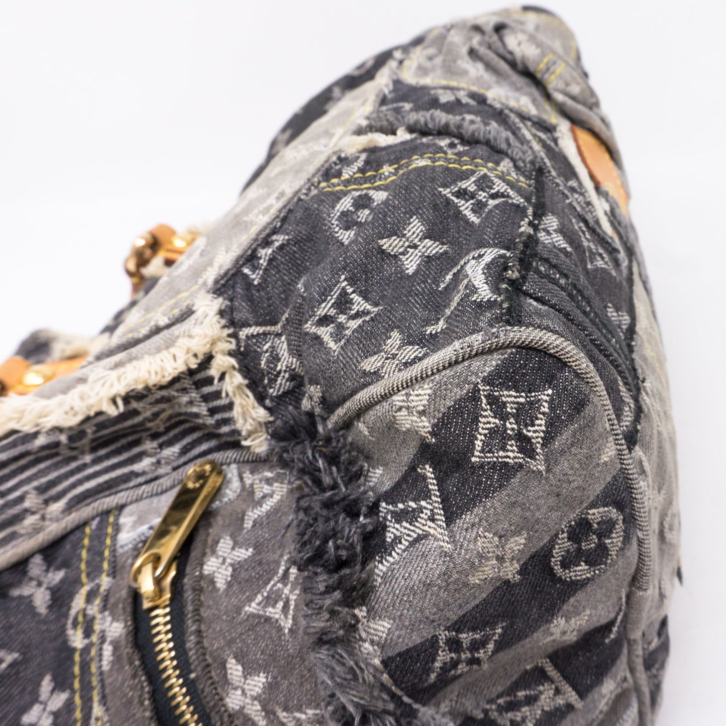 Louis-vuitton Patchwork Speedy Gray Denim Monogram