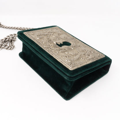 Cahier Small Lock Trunk Green Velvet