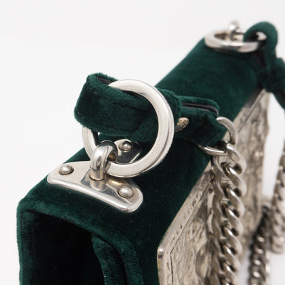 Cahier Small Lock Trunk Green Velvet