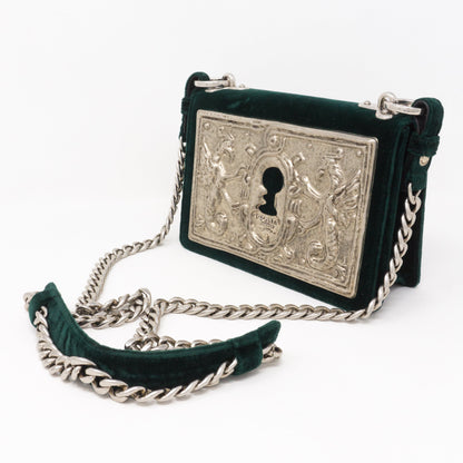 Cahier Small Lock Trunk Green Velvet