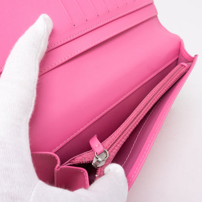 Classic Long Flap Wallet Fuchsia Pink