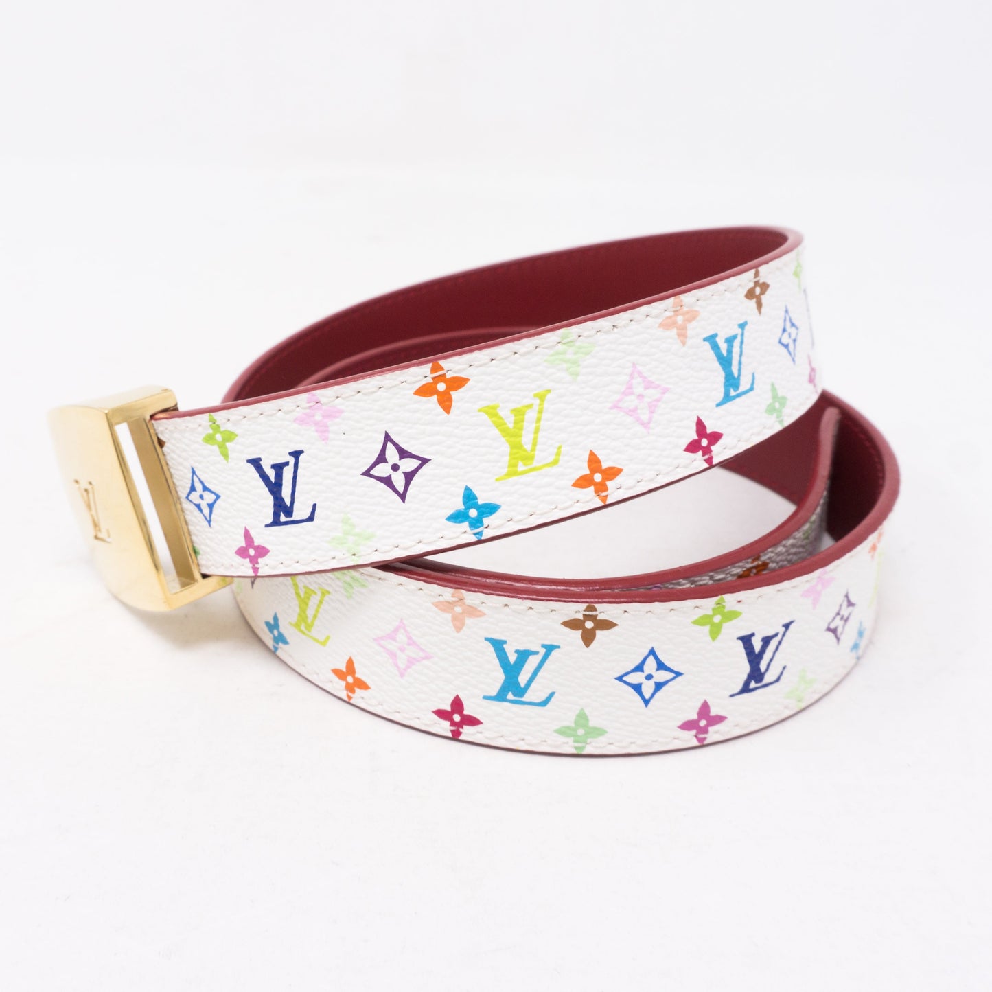 Louis-vuitton LV Cut Multicolore White Reversible Belt 85 cm