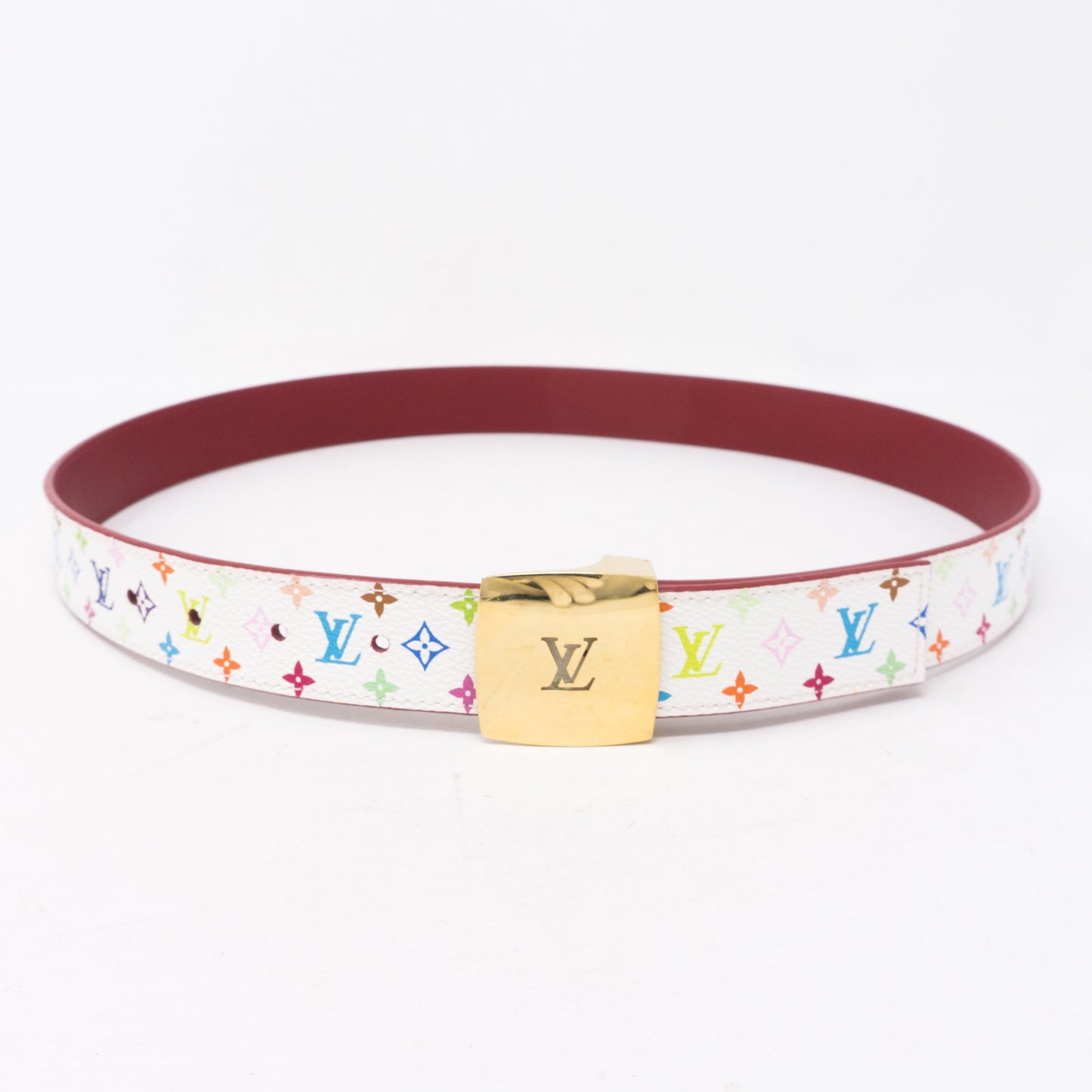 Louis-vuitton LV Cut Multicolore White Reversible Belt 85 cm