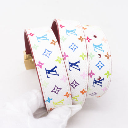 Louis-vuitton LV Cut Multicolore White Reversible Belt 85 cm