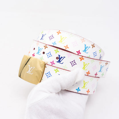 Louis-vuitton LV Cut Multicolore White Reversible Belt 85 cm