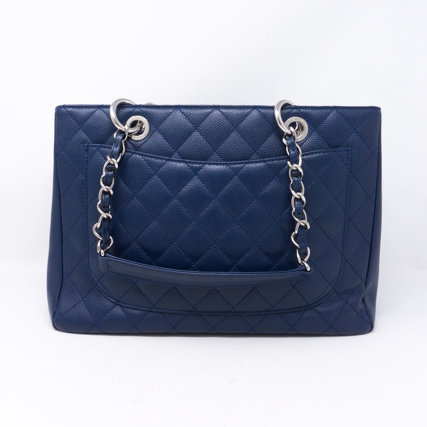 GST Grand Shopping Tote Navy Blue Caviarskin