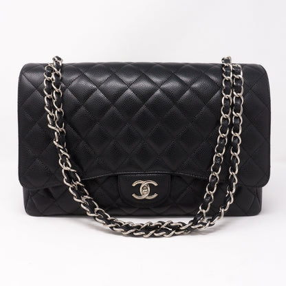 Classic Single Flap Maxi Black Caviar Leather