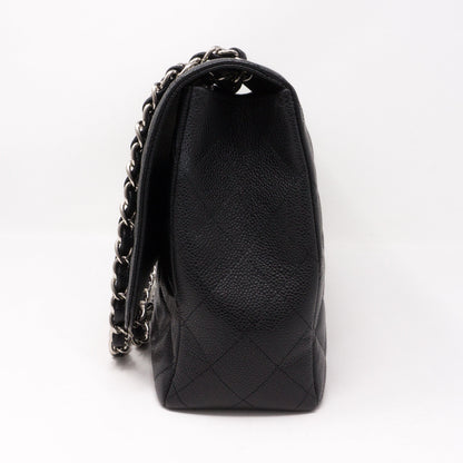 Classic Single Flap Maxi Black Caviar Leather