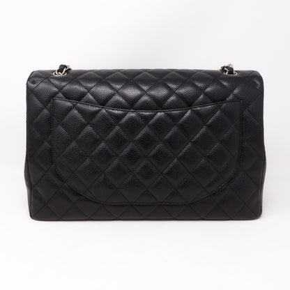 Classic Single Flap Maxi Black Caviar Leather