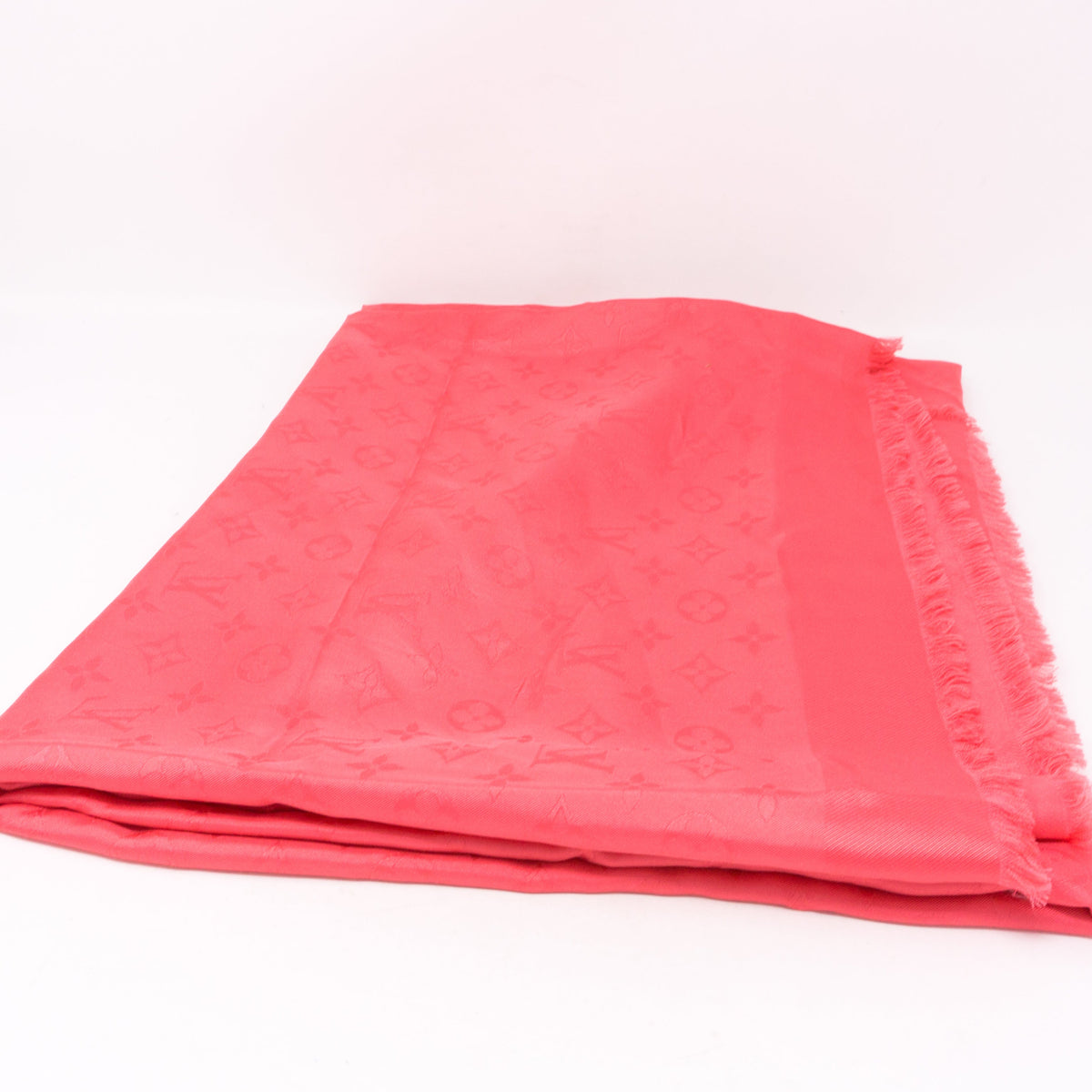 Louis-vuitton Monogram Silk Shawl Corail