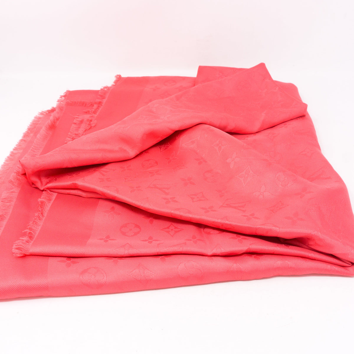 Louis-vuitton Monogram Silk Shawl Corail