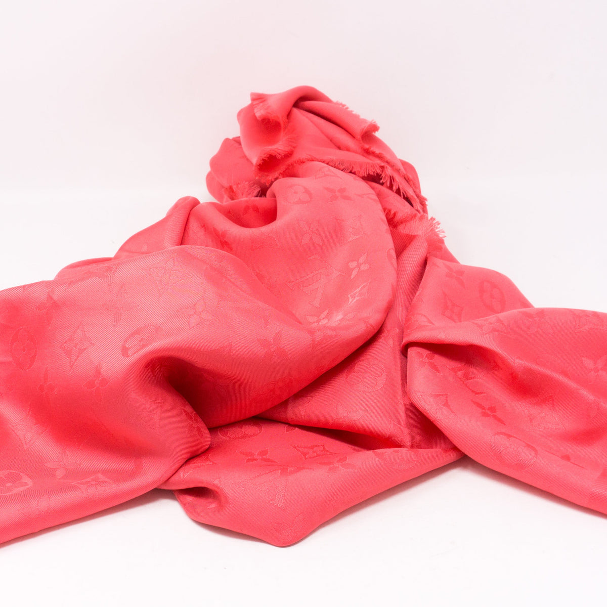 Louis-vuitton Monogram Silk Shawl Corail