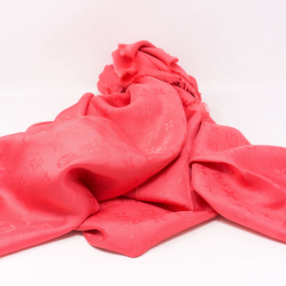 Louis-vuitton Monogram Silk Shawl Corail