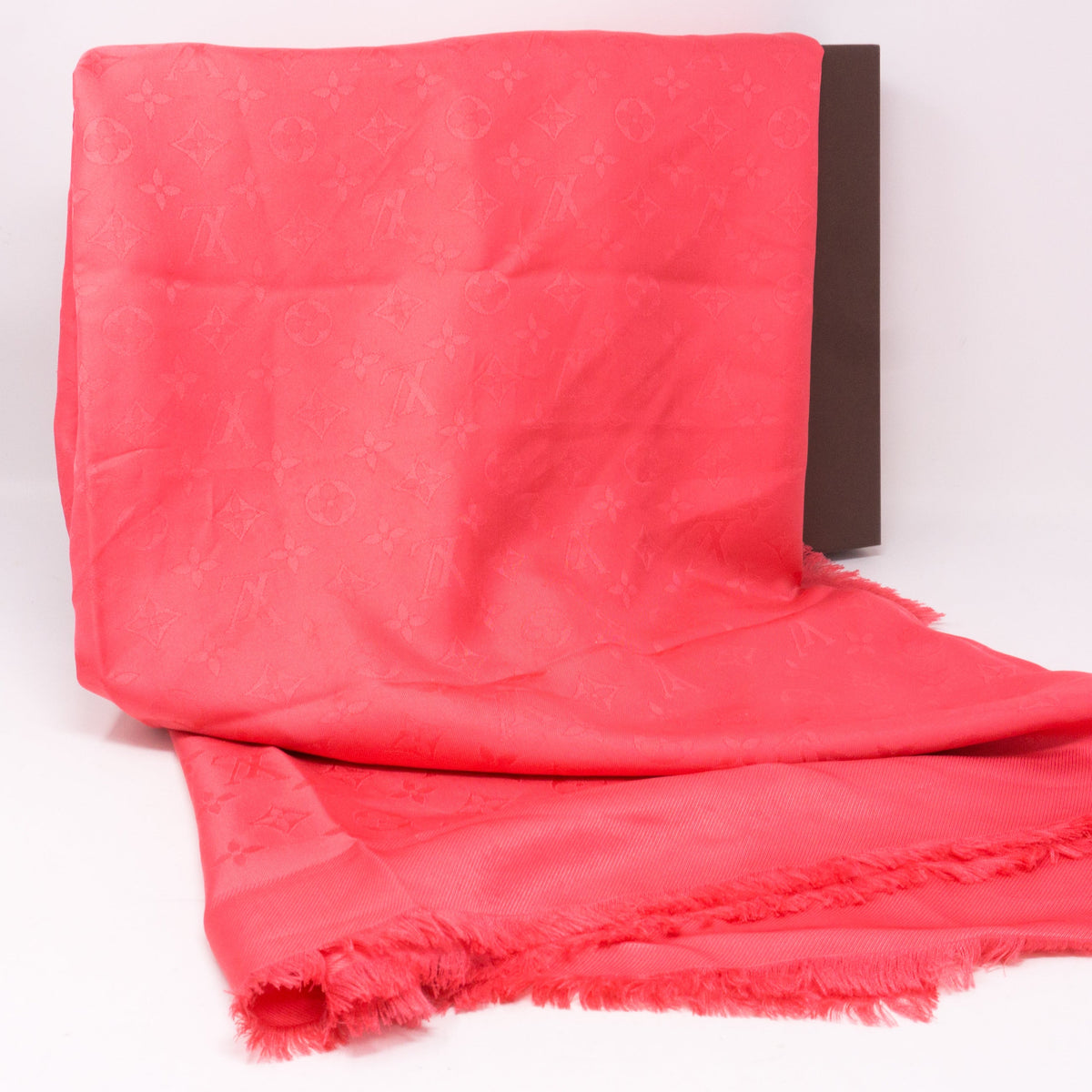 Louis-vuitton Monogram Silk Shawl Corail