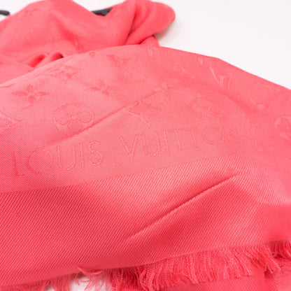 Louis-vuitton Monogram Silk Shawl Corail