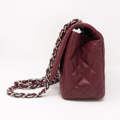 Chevron Single Flap Jumbo Red Lambskin