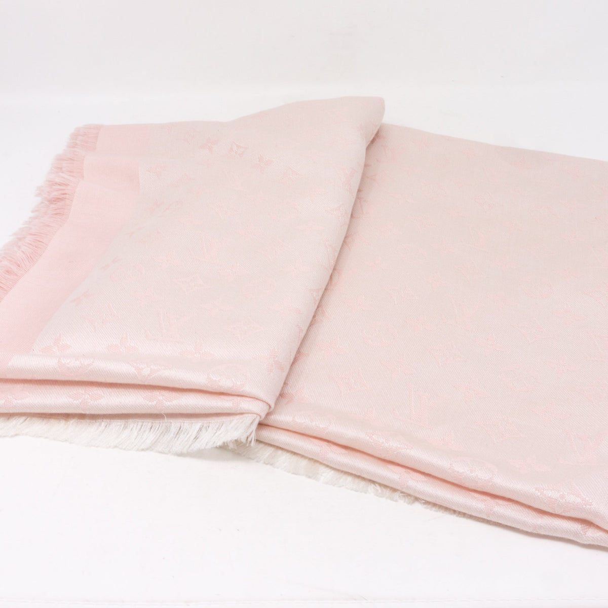 Louis-vuitton Pink Monogram Denim Shawl