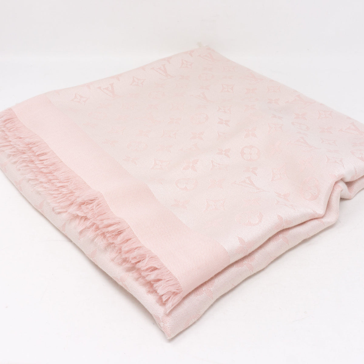 Louis-vuitton Pink Monogram Denim Shawl