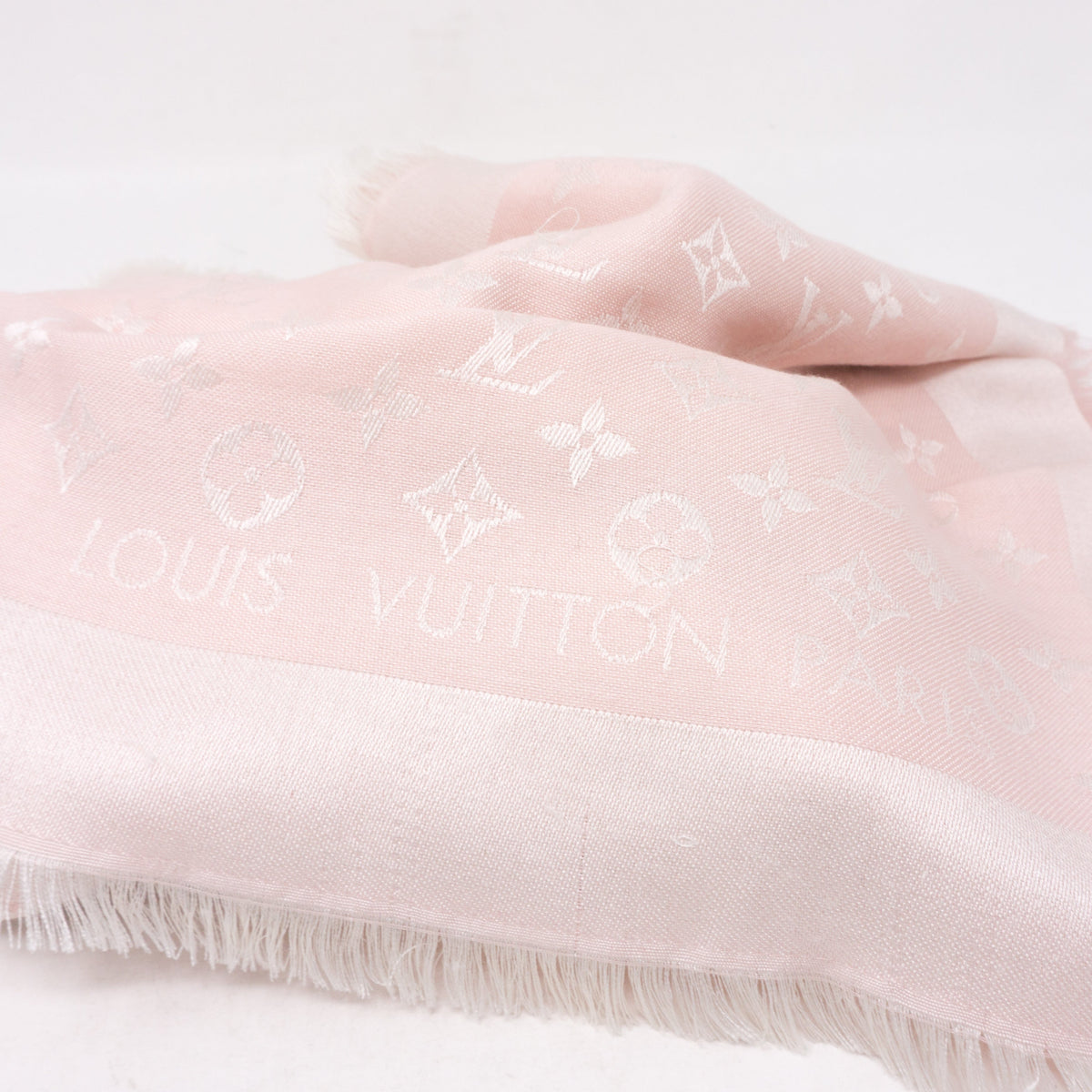 Louis-vuitton Pink Monogram Denim Shawl