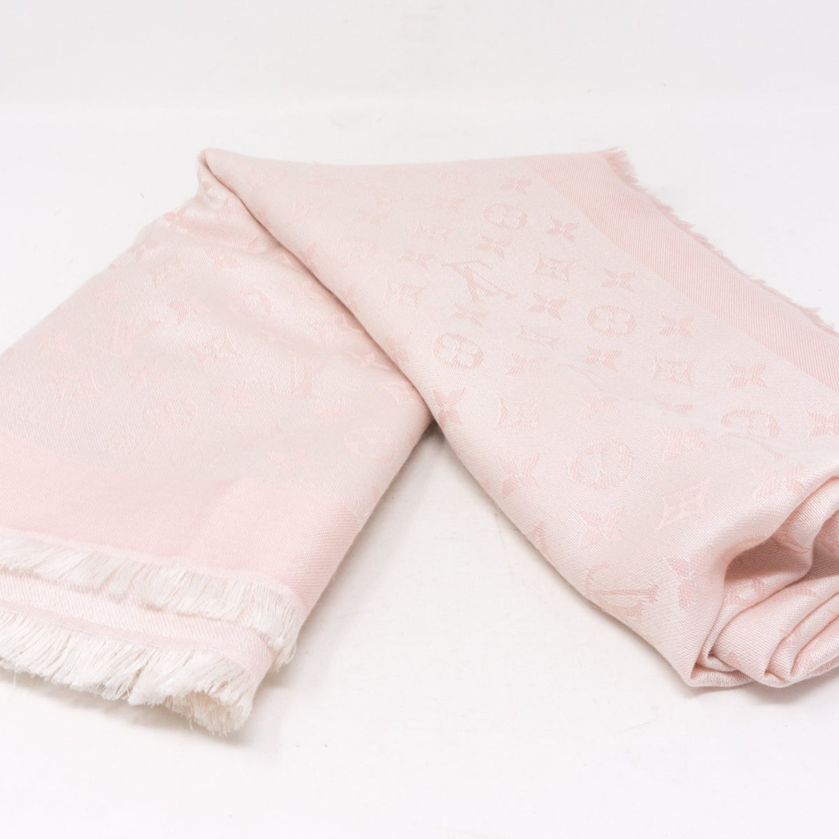 Louis-vuitton Pink Monogram Denim Shawl