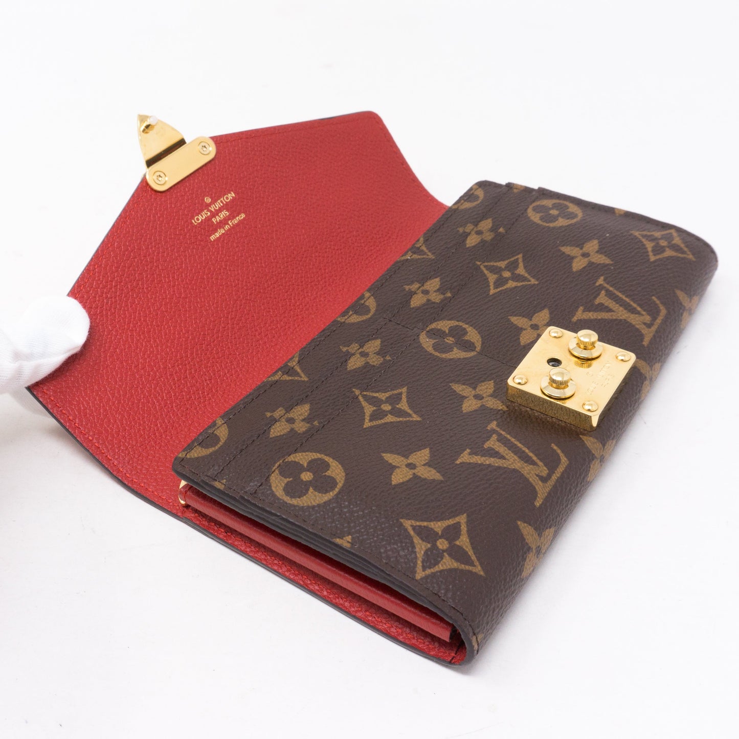 Louis-vuitton Pallas Wallet Monogram Red Leather