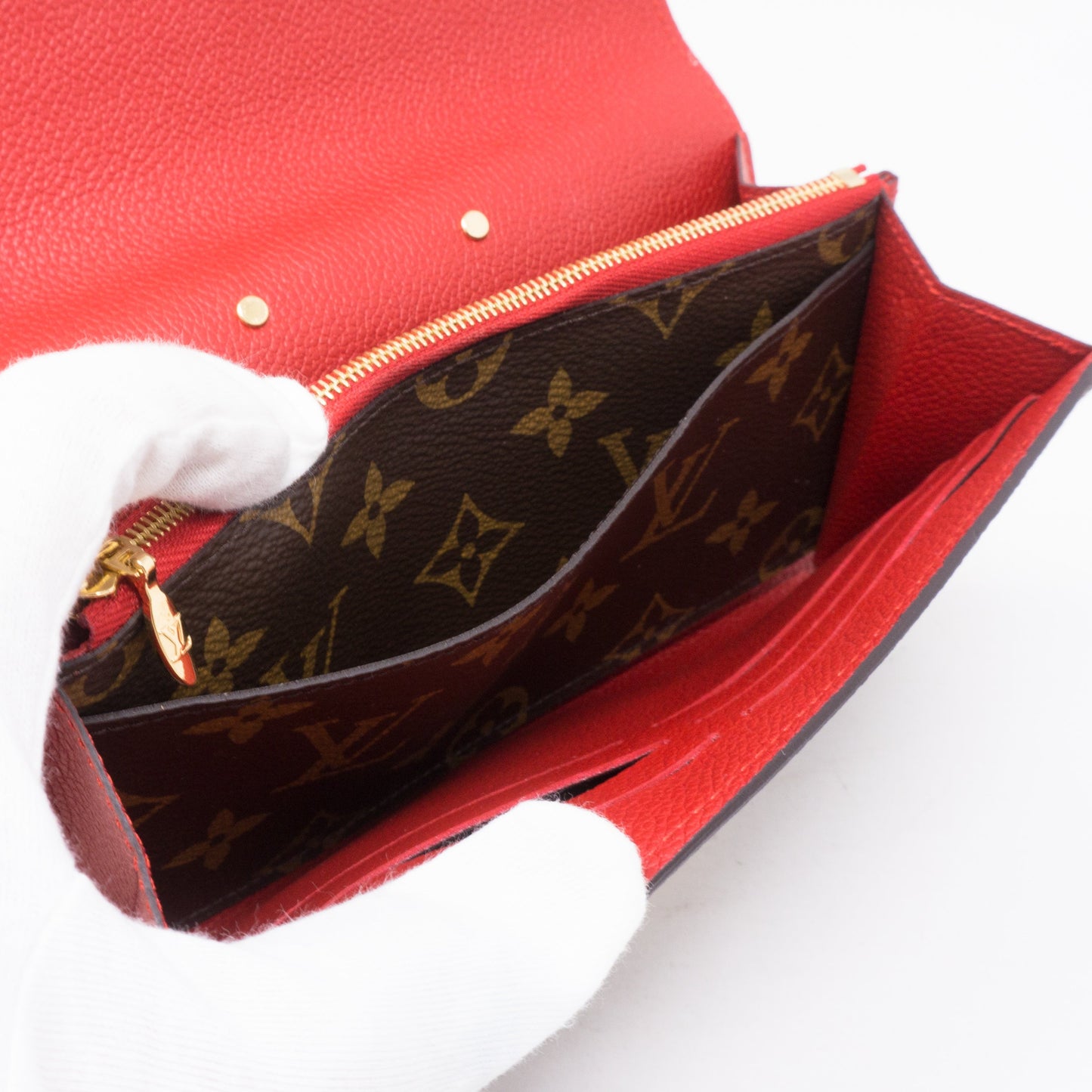 Louis-vuitton Pallas Wallet Monogram Red Leather