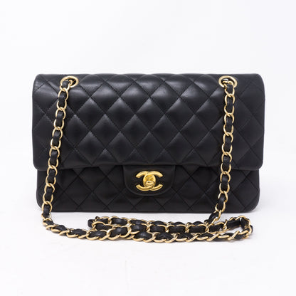 Classic Double Flap Medium Black Gold