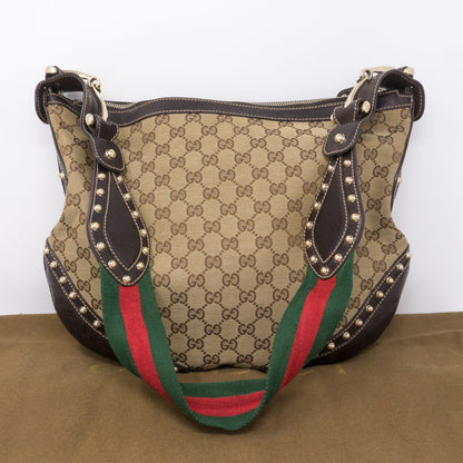 Pelham Studded GG Canvas Medium Hobo