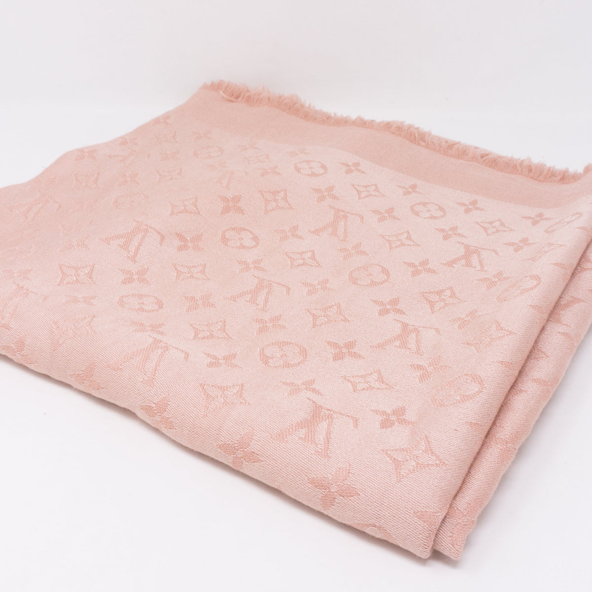 Louis-vuitton Nude Pink Monogram Denim Shawl