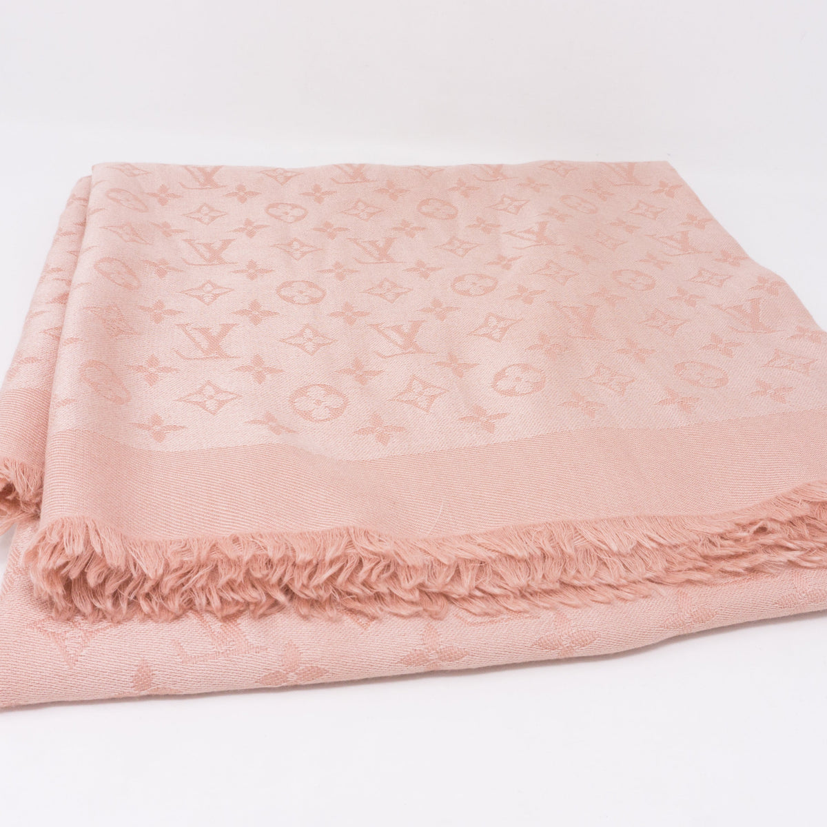 Louis-vuitton Nude Pink Monogram Denim Shawl