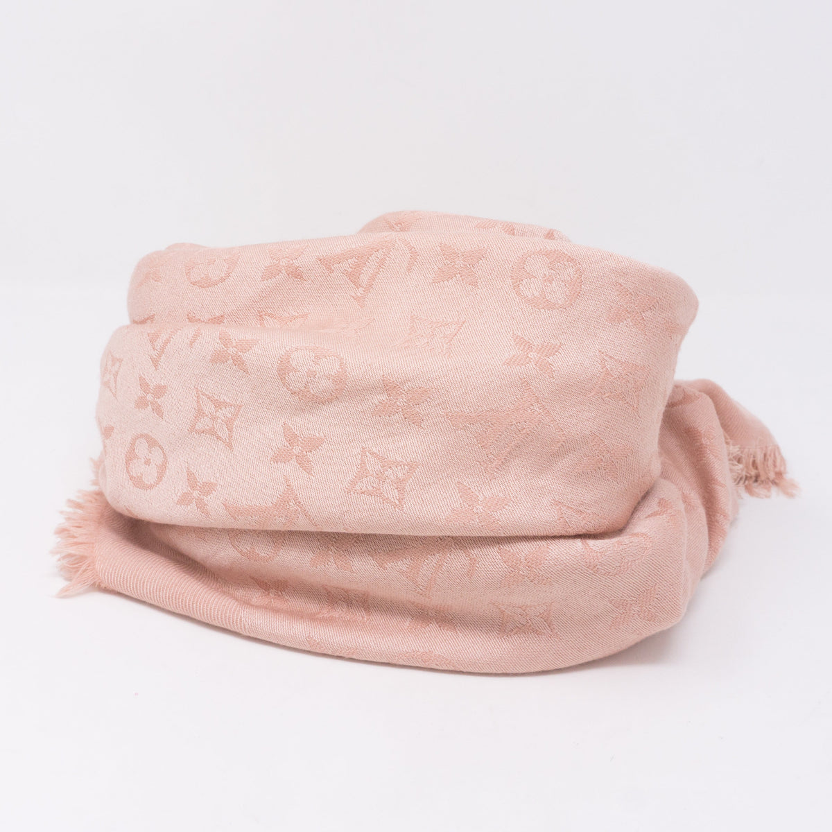 Louis-vuitton Nude Pink Monogram Denim Shawl