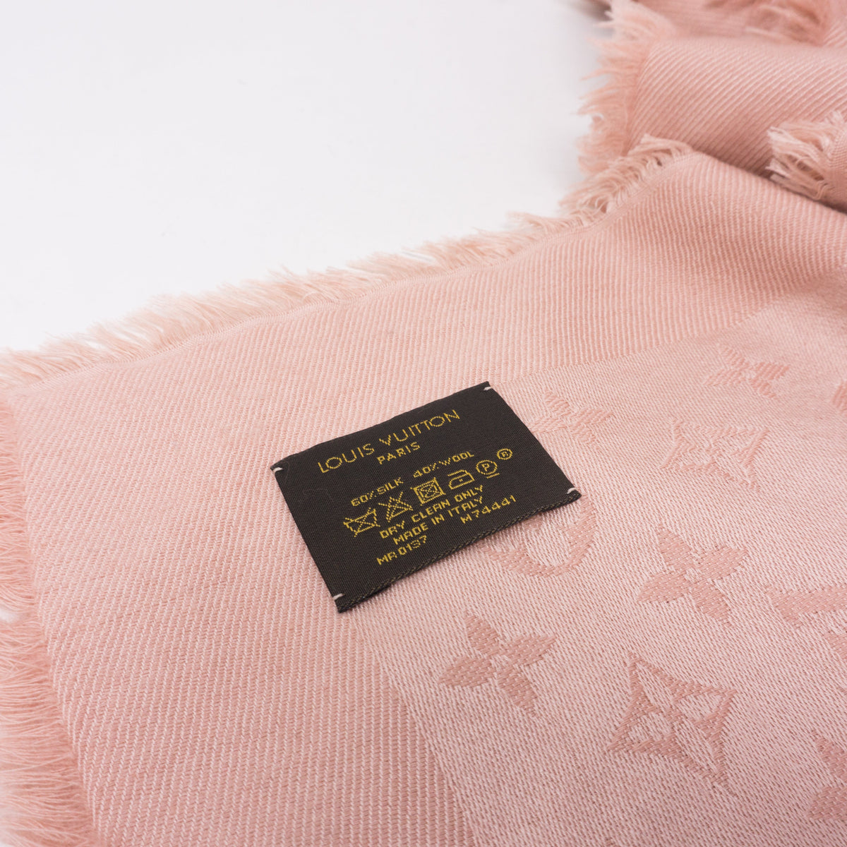 Louis-vuitton Nude Pink Monogram Denim Shawl