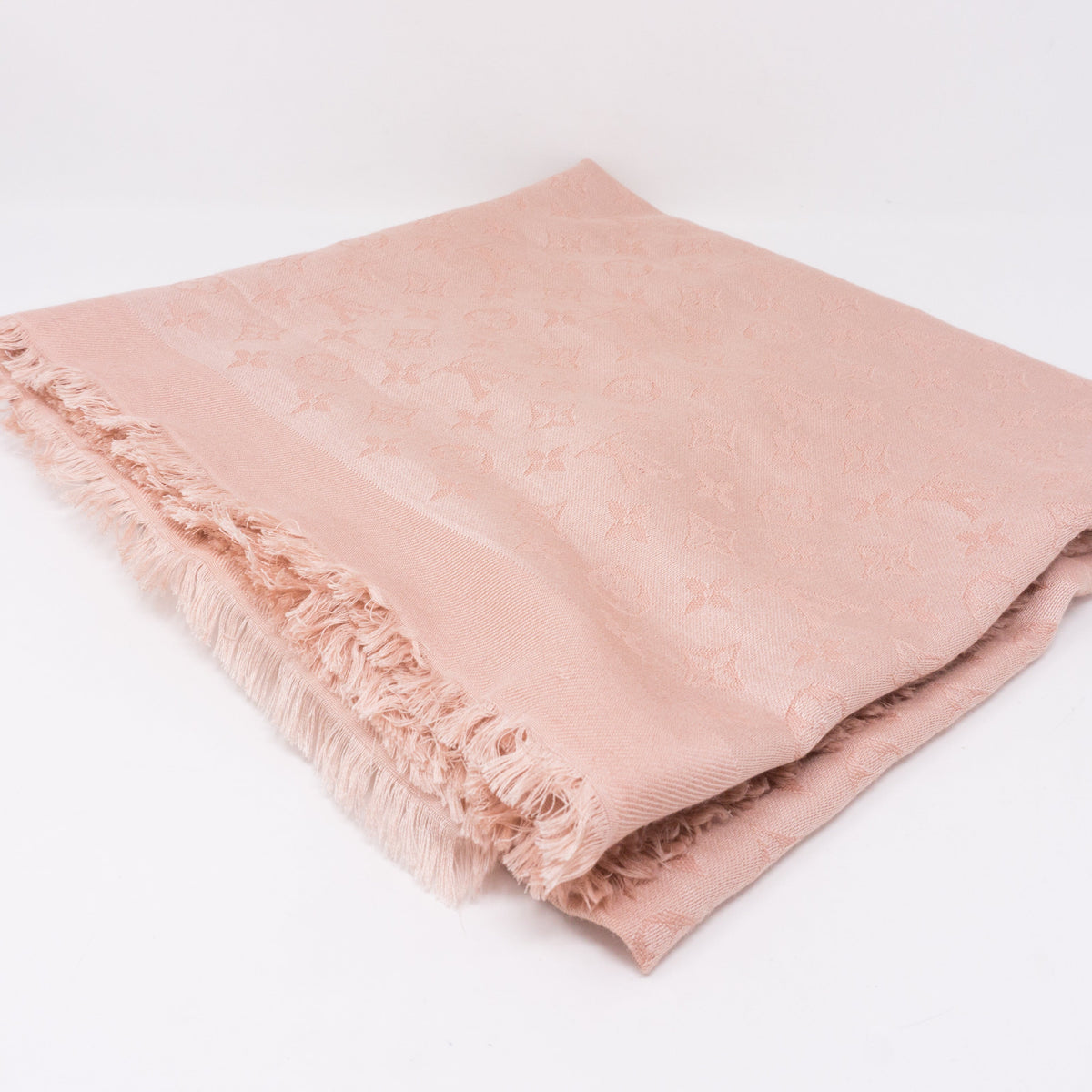 Louis-vuitton Nude Pink Monogram Denim Shawl