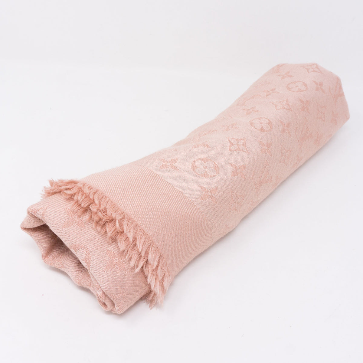 Louis-vuitton Nude Pink Monogram Denim Shawl