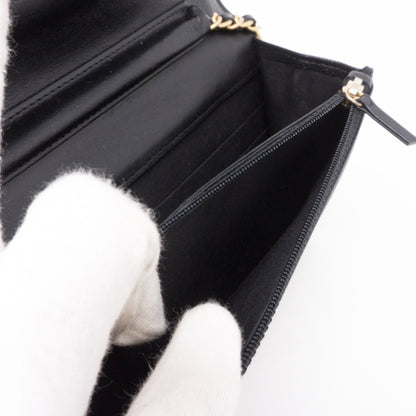 Boy Wallet On Chain Black Caviar Leather