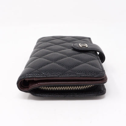 CC Bifold Quilted Black Caviar Wallet