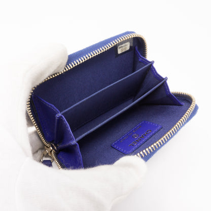 Zipped Coin Purse Blue Leather