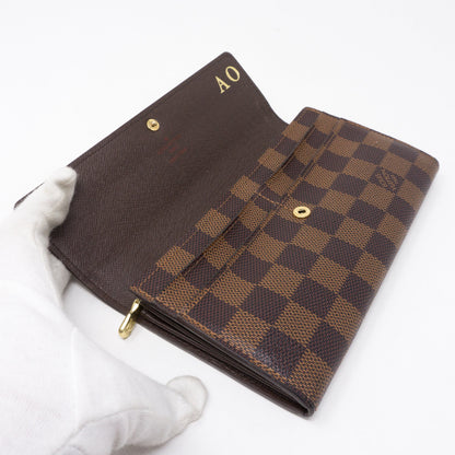 Louis-vuitton Sarah Long Wallet Damier Ebene