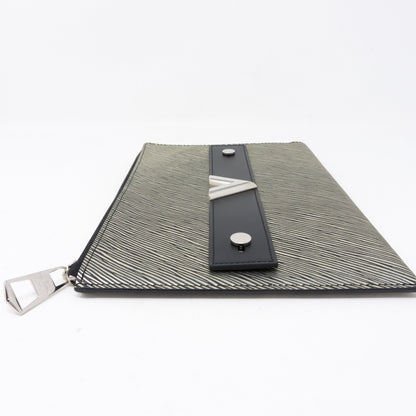 Louis-vuitton Essentials V Pochette Platine Epi Leather