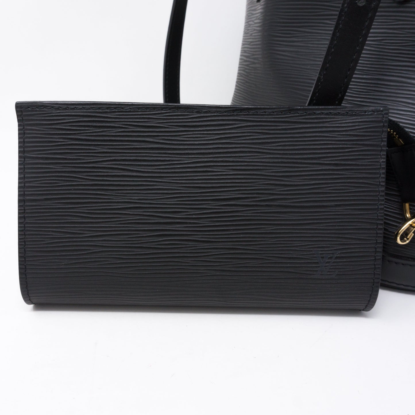 Louis-vuitton Petit Bucket Black Epi Leather with Pochette