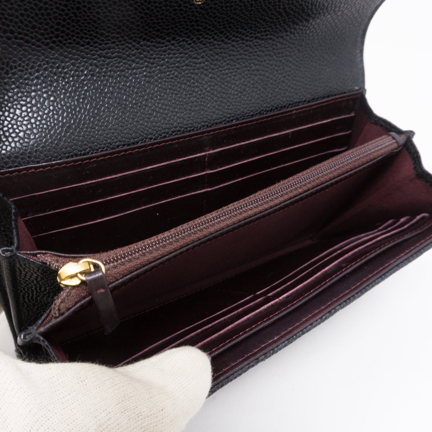 Continental Flap Wallet Black Caviar Leather