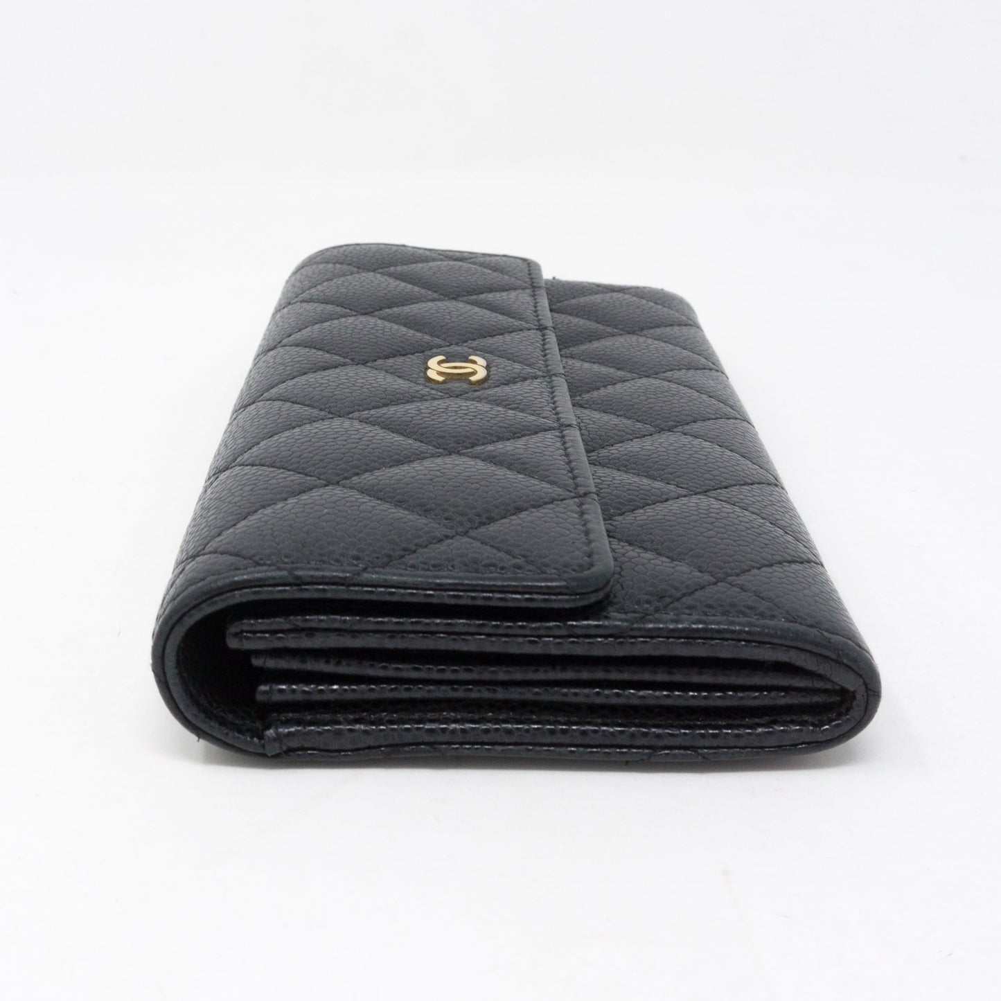 Continental Flap Wallet Black Caviar Leather