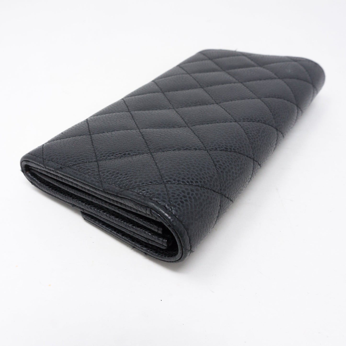 Continental Flap Wallet Black Caviar Leather