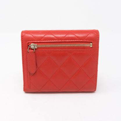 Small Classic Flap Wallet Red Leather