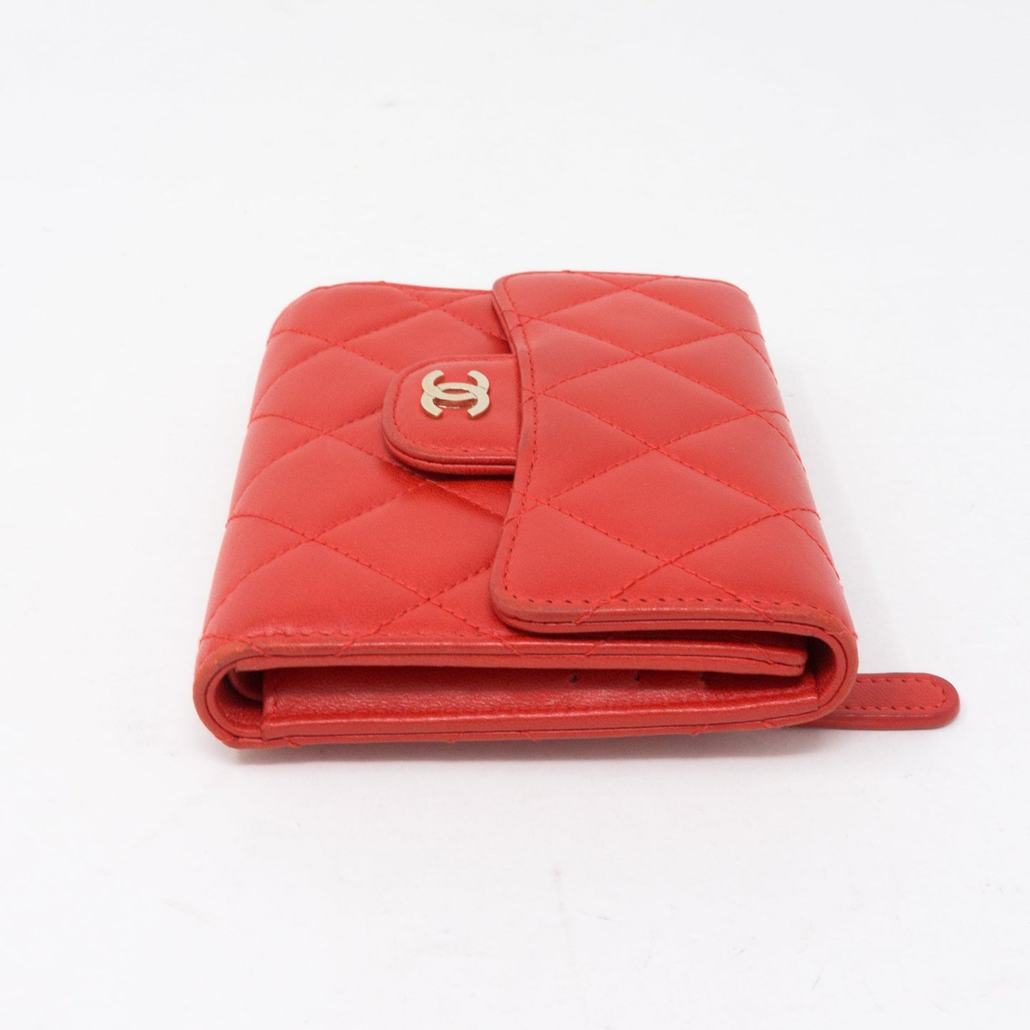 Small Classic Flap Wallet Red Leather