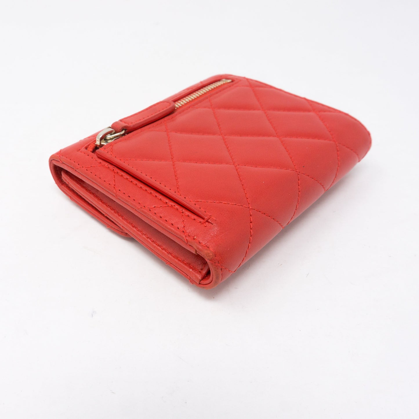 Small Classic Flap Wallet Red Leather