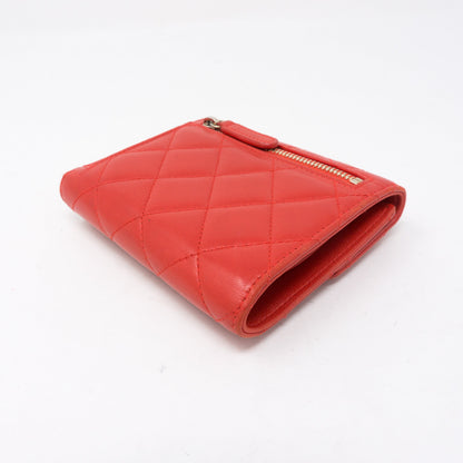 Small Classic Flap Wallet Red Leather